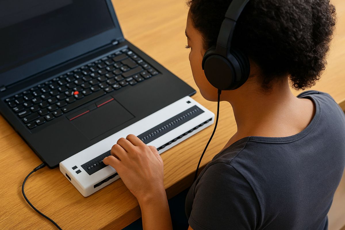 lady using assistive tech