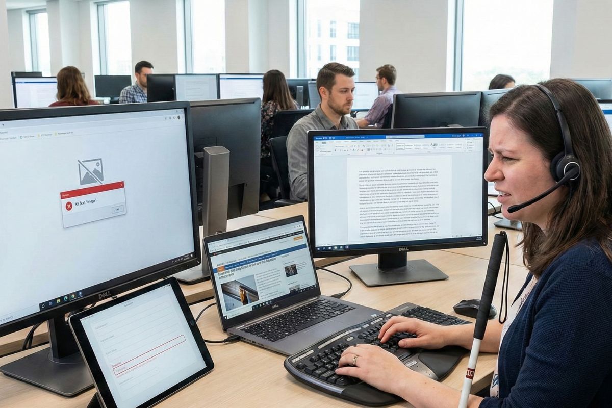 lady using assistive tech