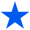 A solid blue five-pointed star
